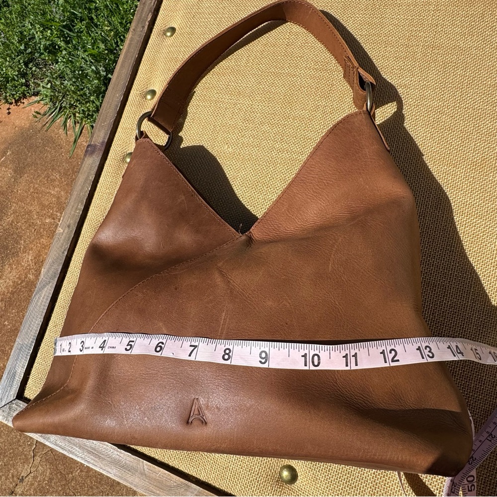 ABLE Salome Leather Hobo Bag Brown Handmade Ethiopia Slouchy Boho Shoulder - Picture 5 of 14